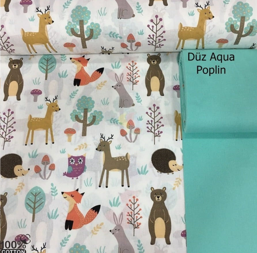 Ürün No: A32853800 Sevimli Orman Desenli Kumaş