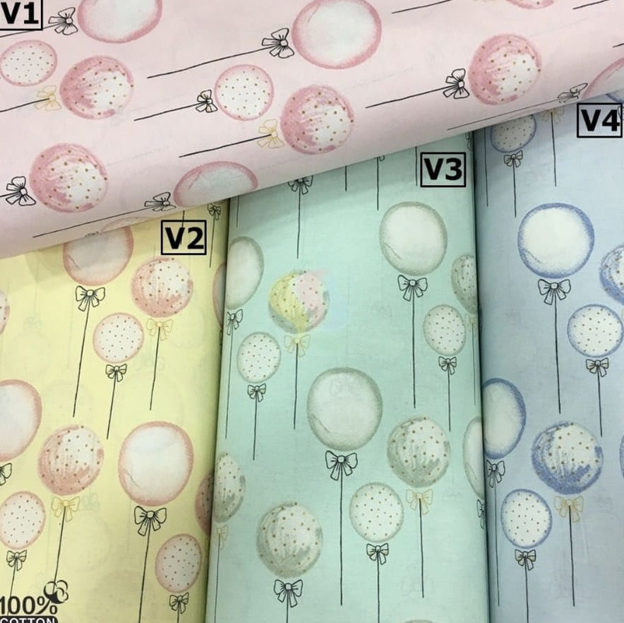 Ürün No: 32853714 Küçük Balonlar Desenli Poplin Kumaş