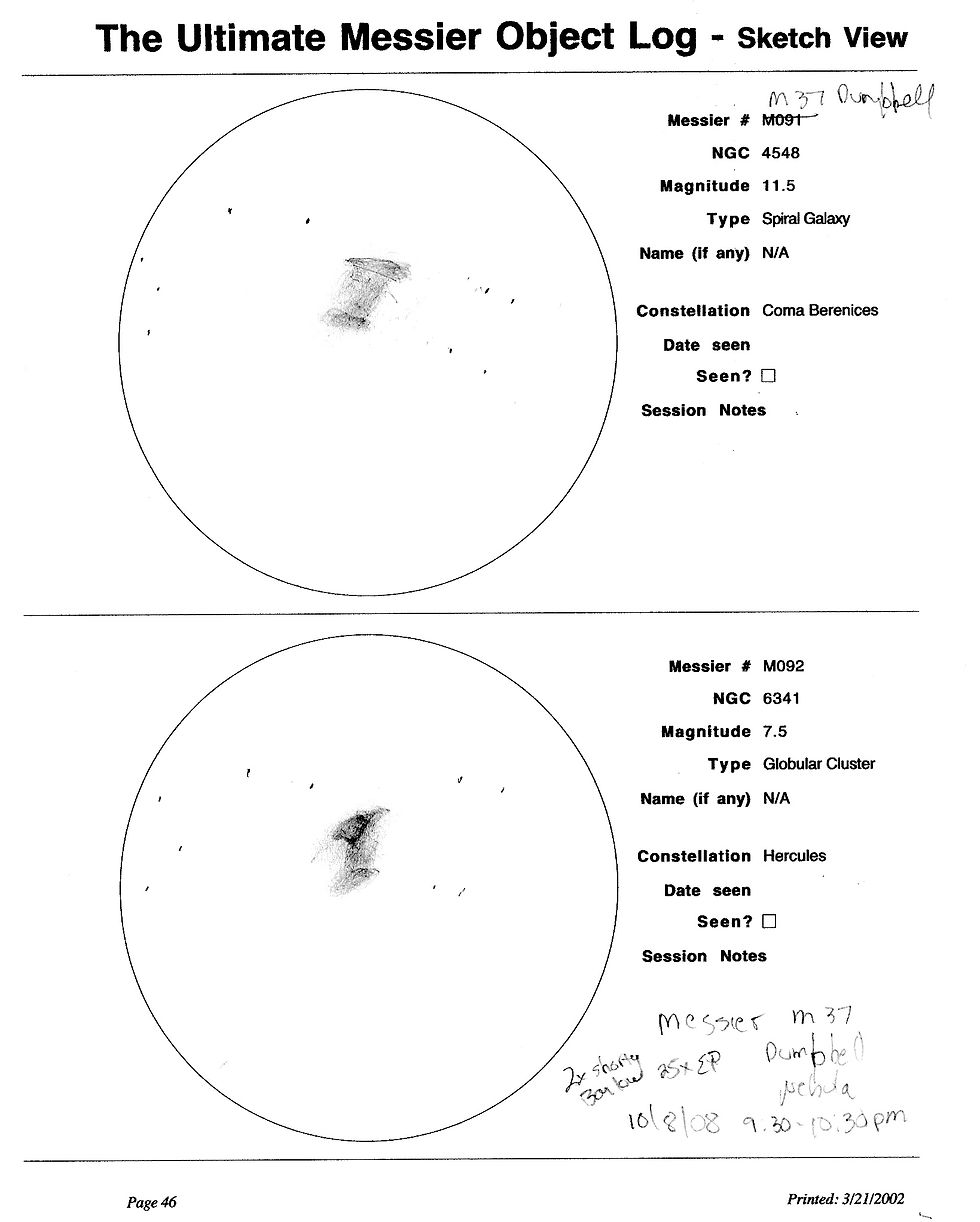 M 37 1st drawing of dumbbell