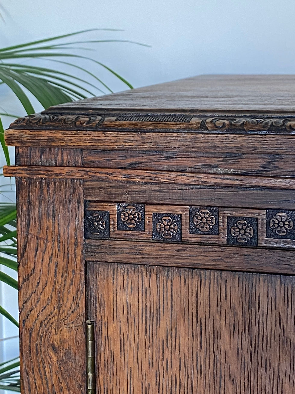Thumbnail: Oak Sideboard with Barely Twist Legs and Carved Panels