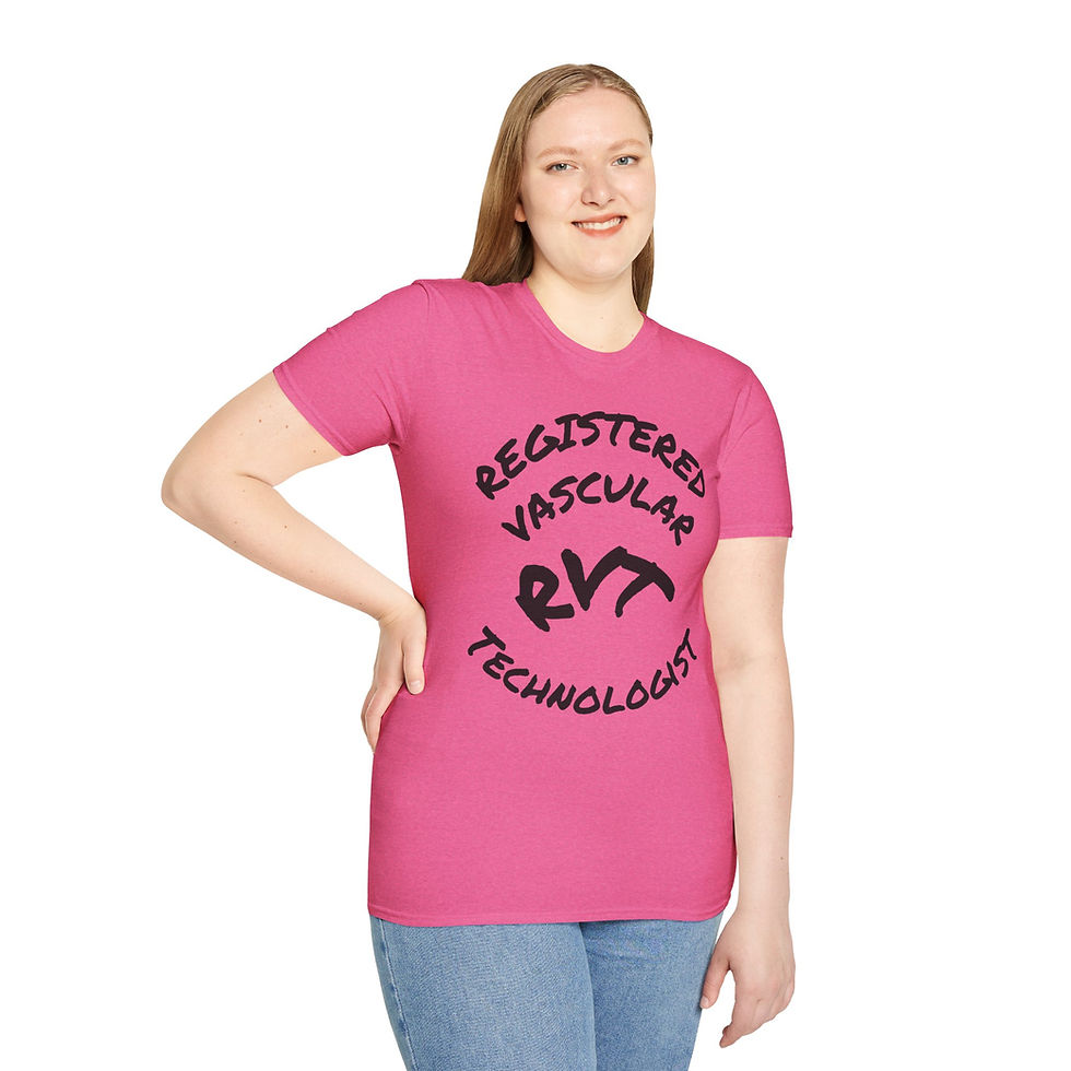 Thumbnail: Registered Vascular Technologist text arched around RVT text on a t-shirt