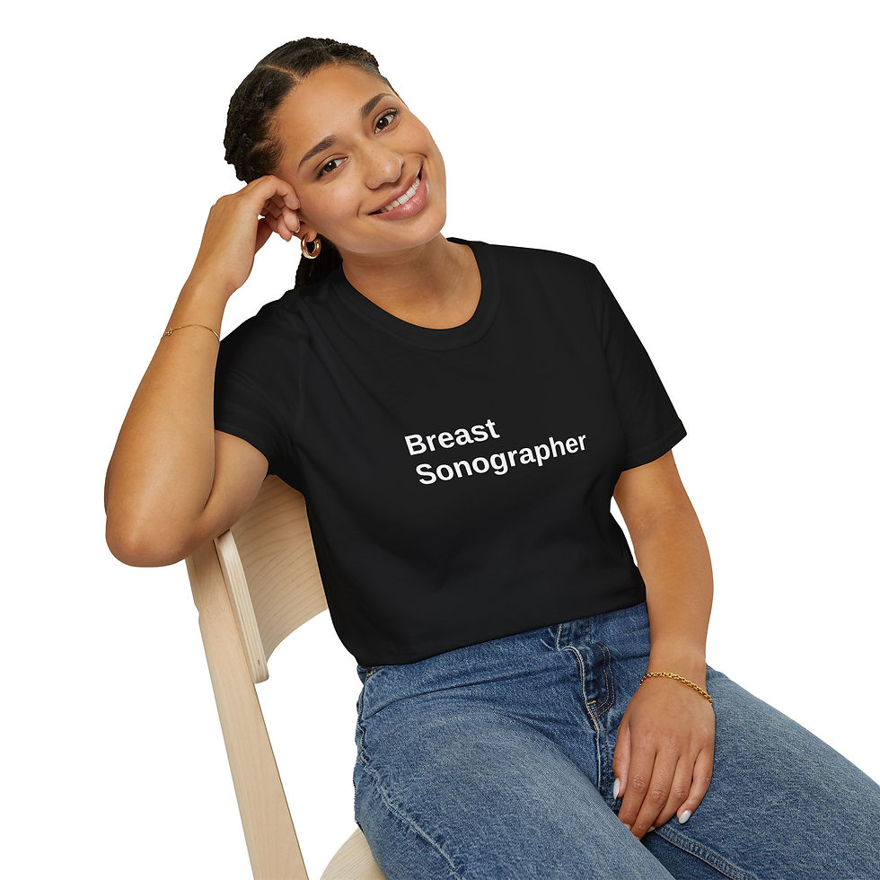 white minimalist text Breast Sonographer t-shirt