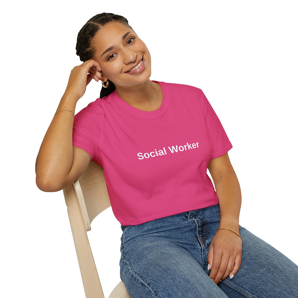 Thumbnail: Social Worker T-Shirt, Simple White Text Design Unisex Tee for Social Workers