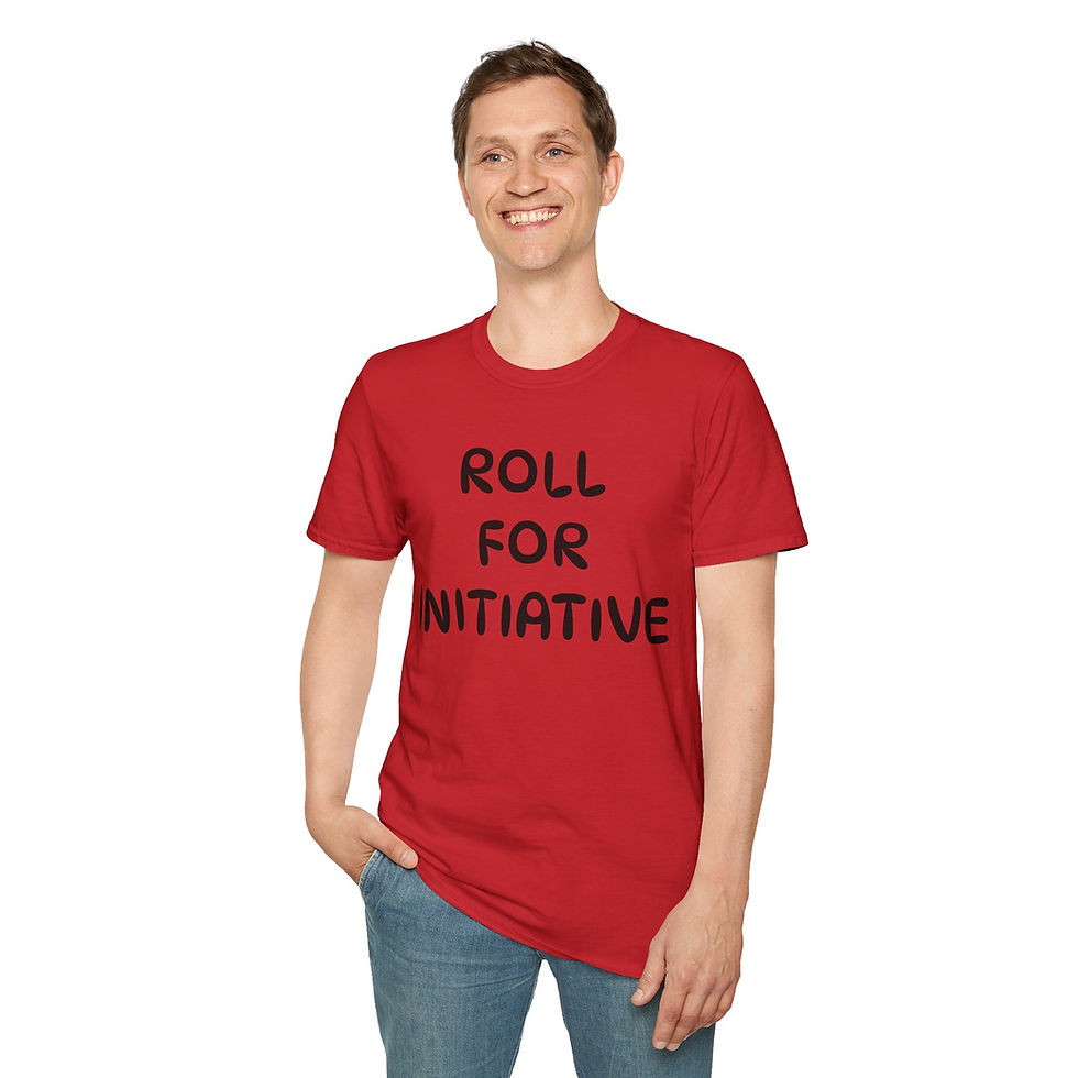 Thumbnail: Bold text roll for initiative on a t-shirt