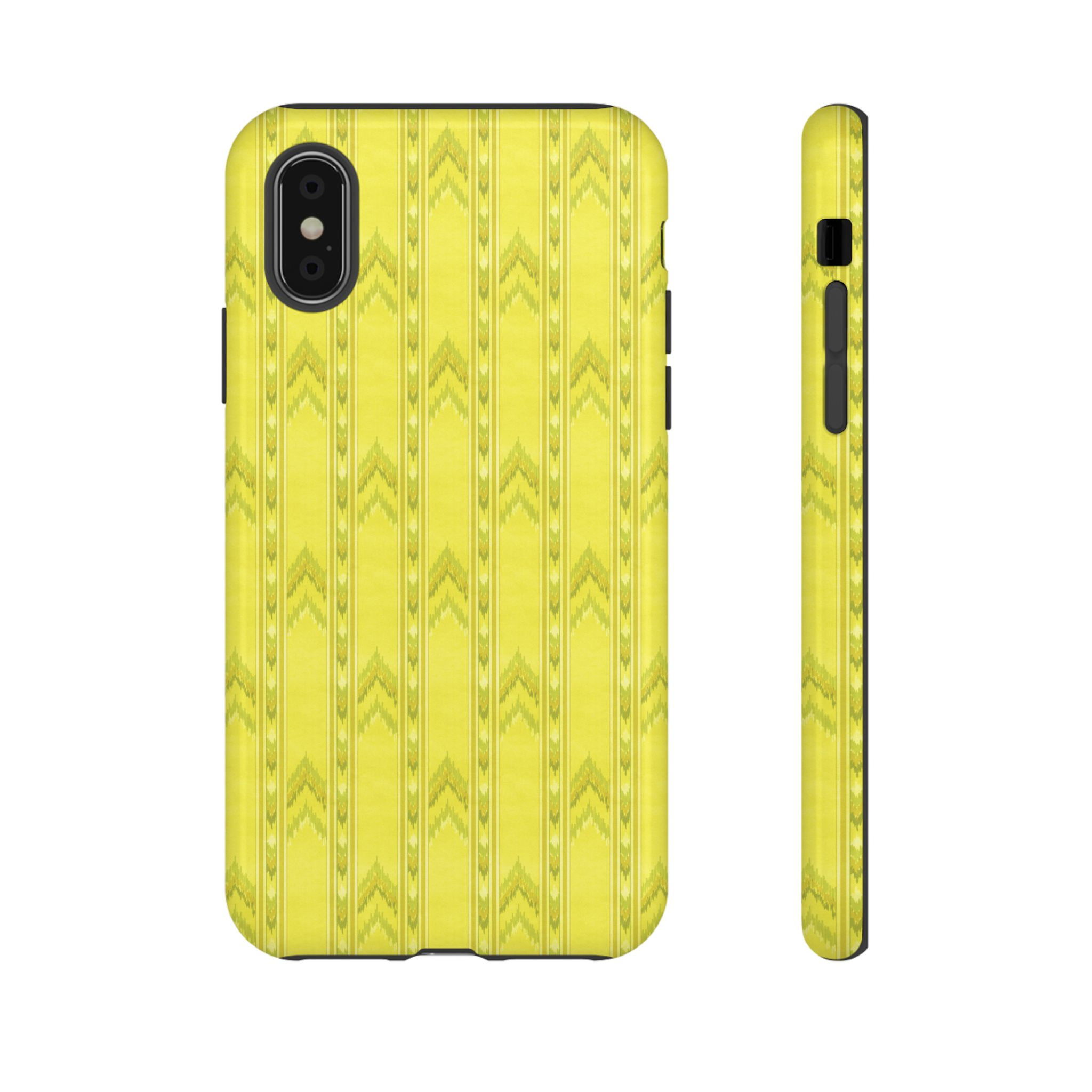 Yellow-Green Liminal Space Geometric Pattern Tough Phone Cases