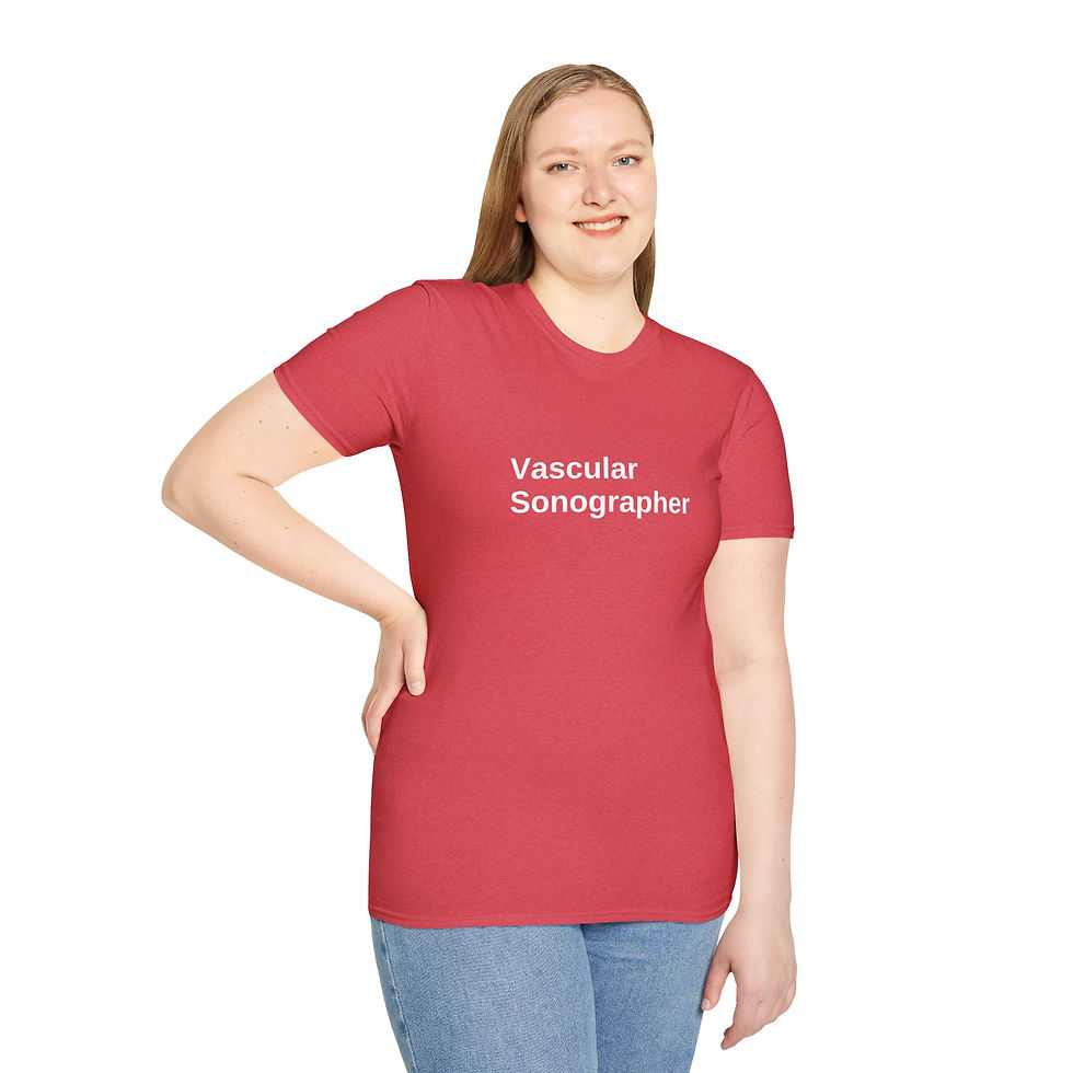 Thumbnail: minimalist white text Registered Sonographer on a t-shirt