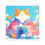 Thumbnail: Kimono Cat Sticker, Peaceful Floral Scene with Butterflies, Kiss-Cut Vinyl Decal