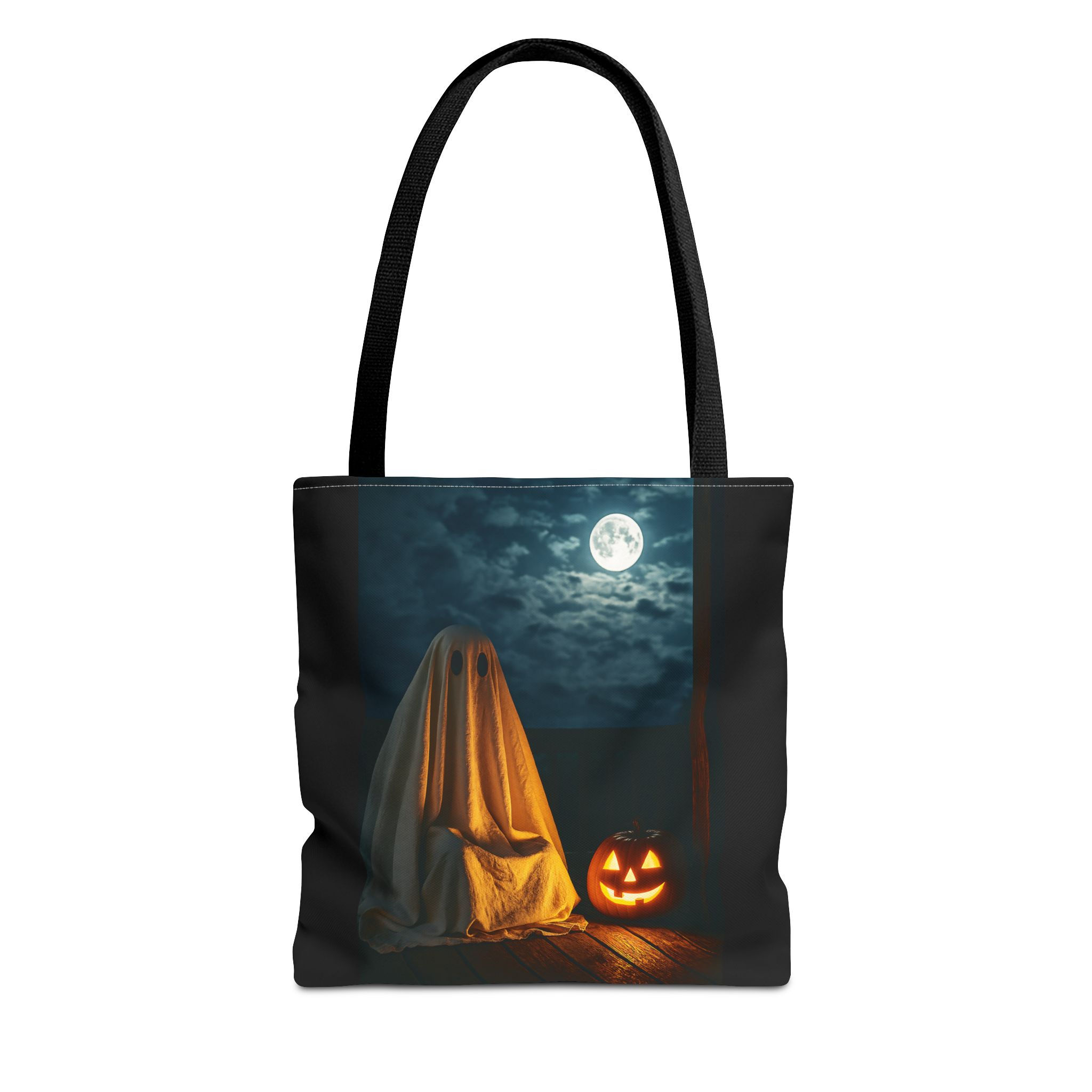 Vintage Sheet Ghost and Jack-o'-Lantern Halloween Tote Bag