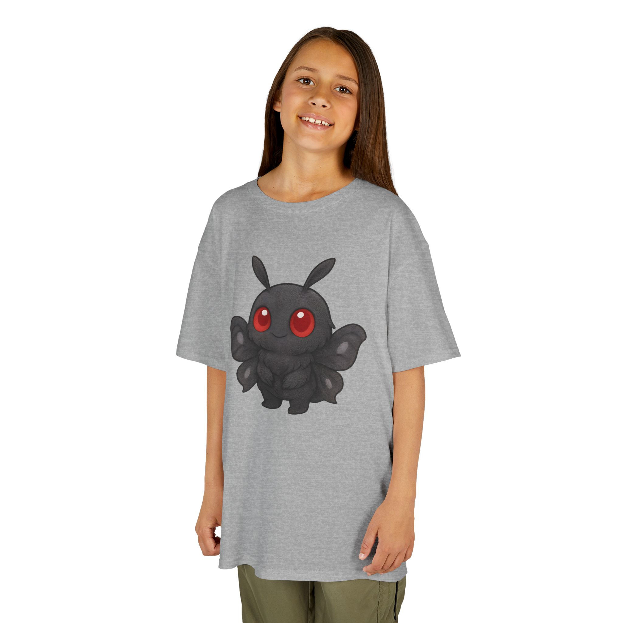 kawaii chibi style cartoon Mothman on a t-shirt