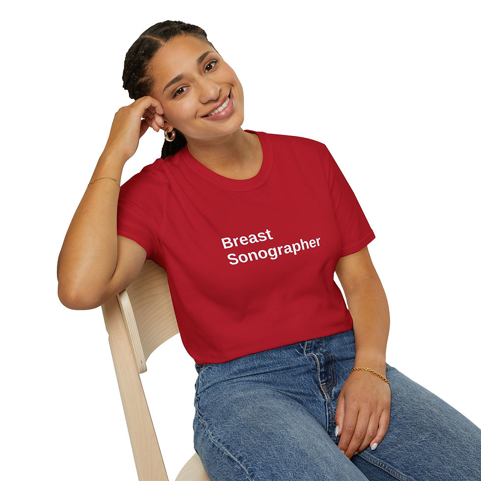 Thumbnail: white minimalist text Breast Sonographer t-shirt