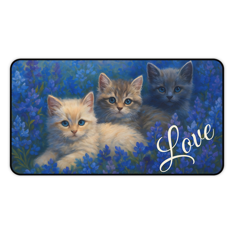 Thumbnail: Cute Cat Desk Mat with 'Love' Design