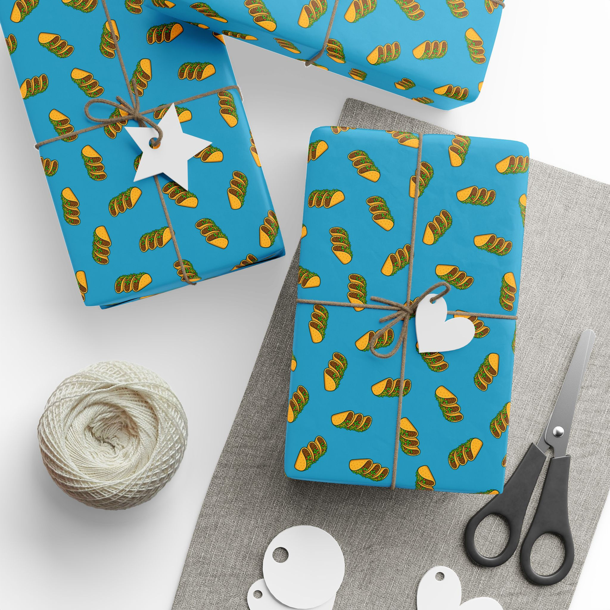 Tacos Wrapping Paper, Funny Food Gift Wrap for Birthdays & Parties
