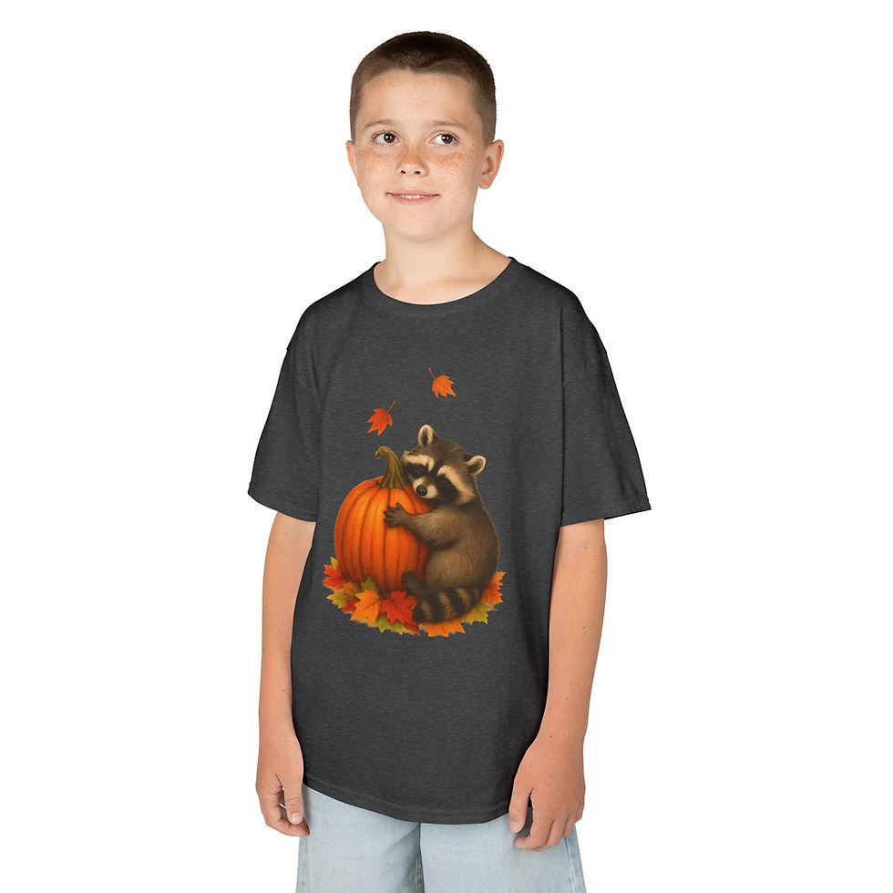 Thumbnail: Raccoon hugging a pumpkin on a t-shirt