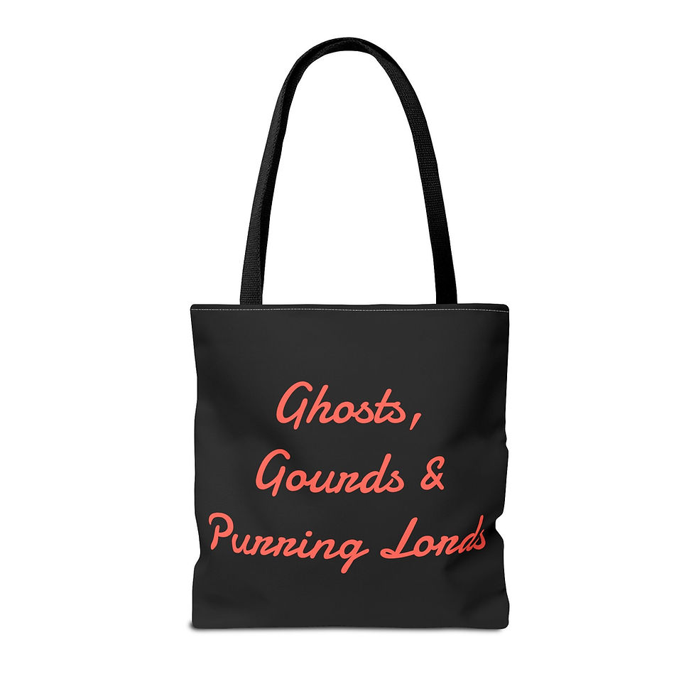 Thumbnail: Ghosts, Gourds & Purring Lords, Halloween Tote Bag with Sheet Ghost & Black Cat