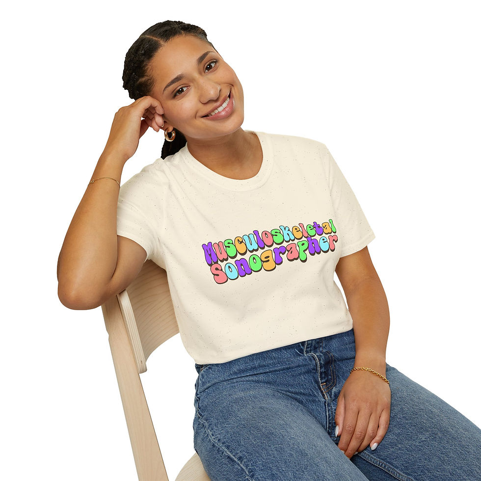 Thumbnail: natural tee colorful bubble text musculoskeletal sonographer
