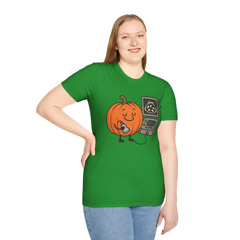 Thumbnail: Pumpkin Ultrasound T-Shirt, Autumn Pregnancy Tee, Fall Maternity Shirt