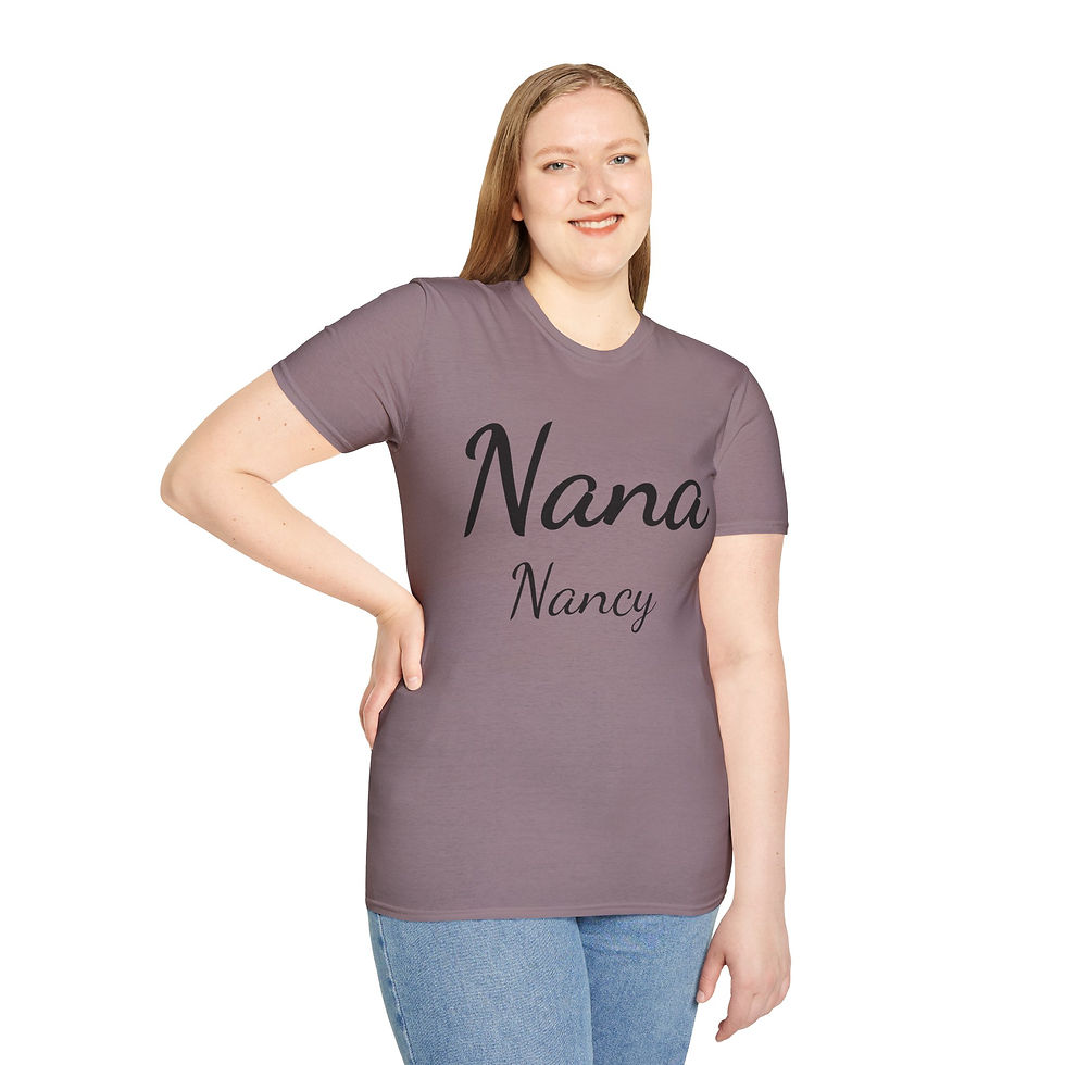 Thumbnail: Nana Nancy bold cursive text  on t-shirt