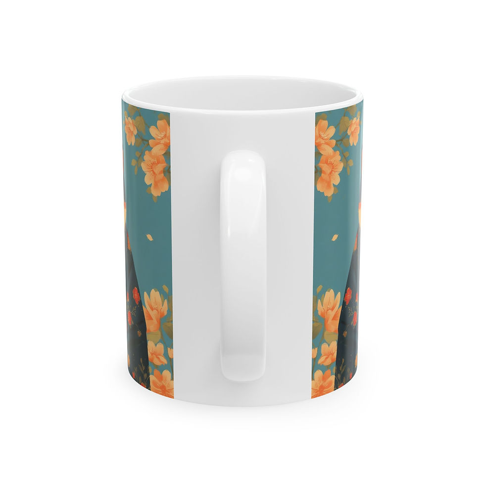 Thumbnail: Kimono Cat Mug, Japanese-Inspired Ceramic Coffee Cup for Cat Lovers