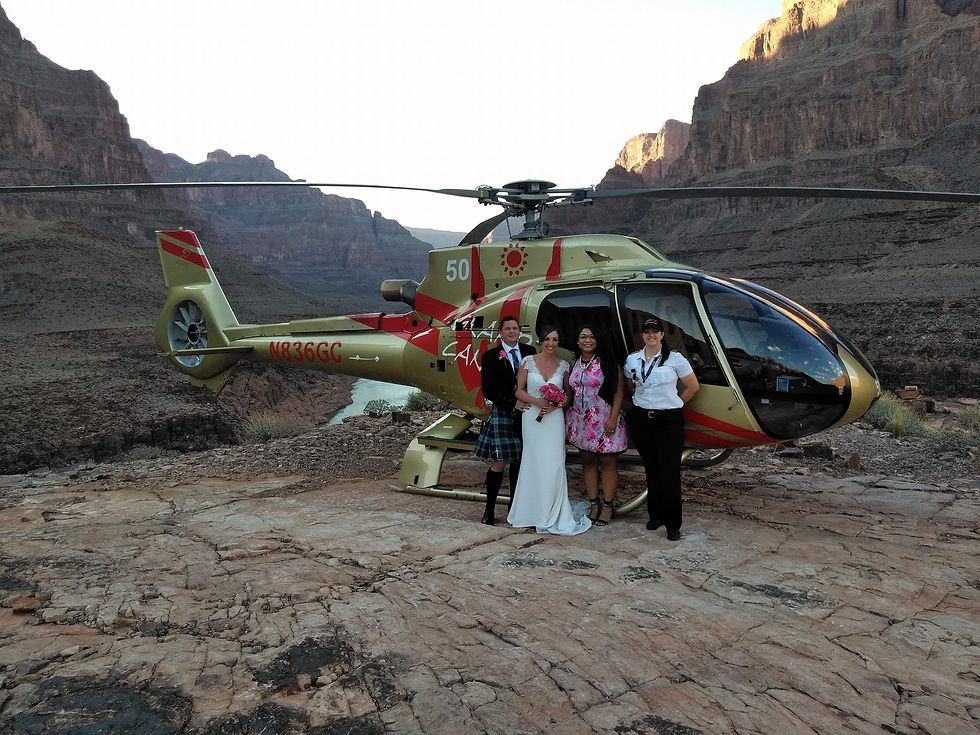Grand Canyon helicopter wedding with Minister Ericka
