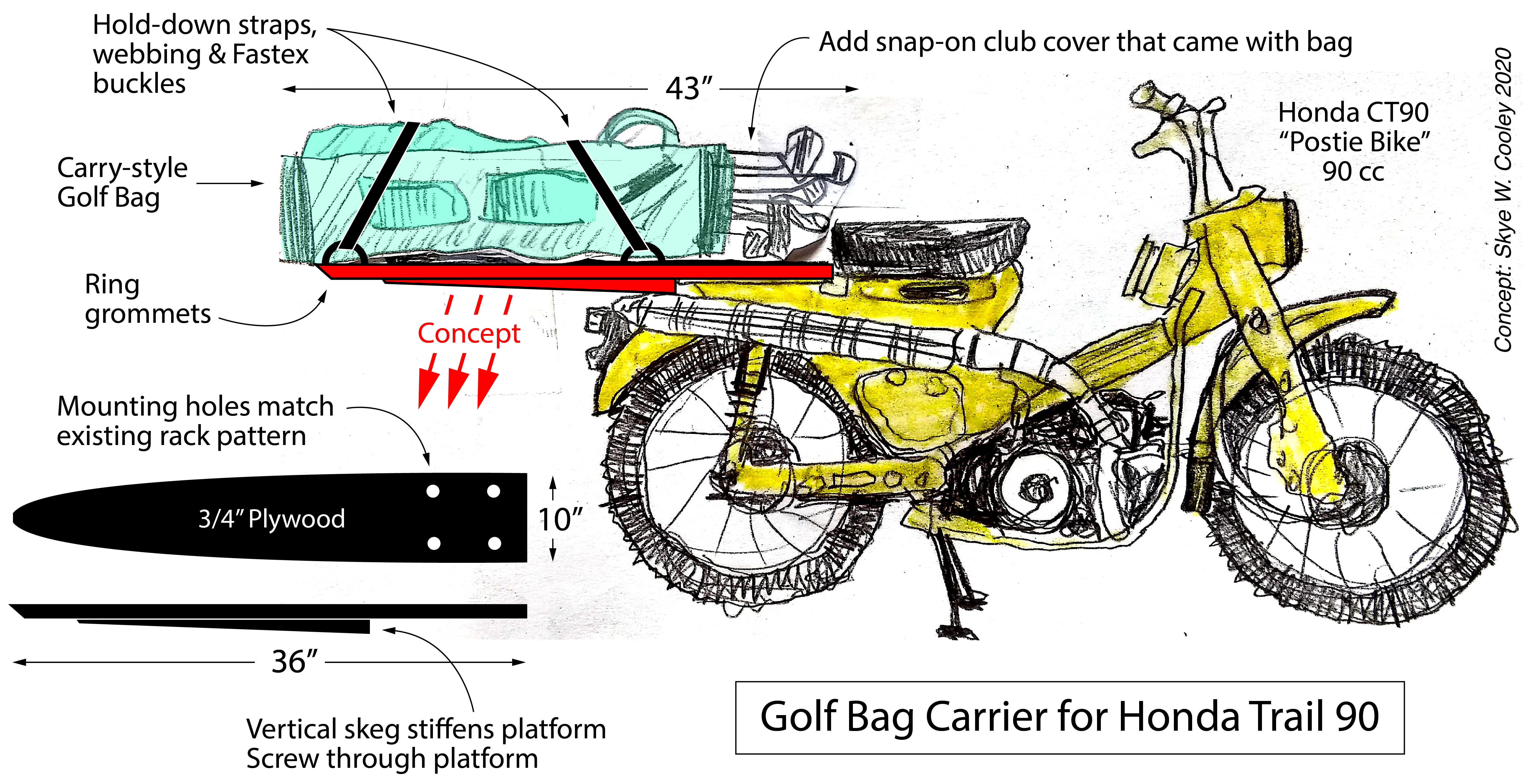 motorcycle golf bag carrier