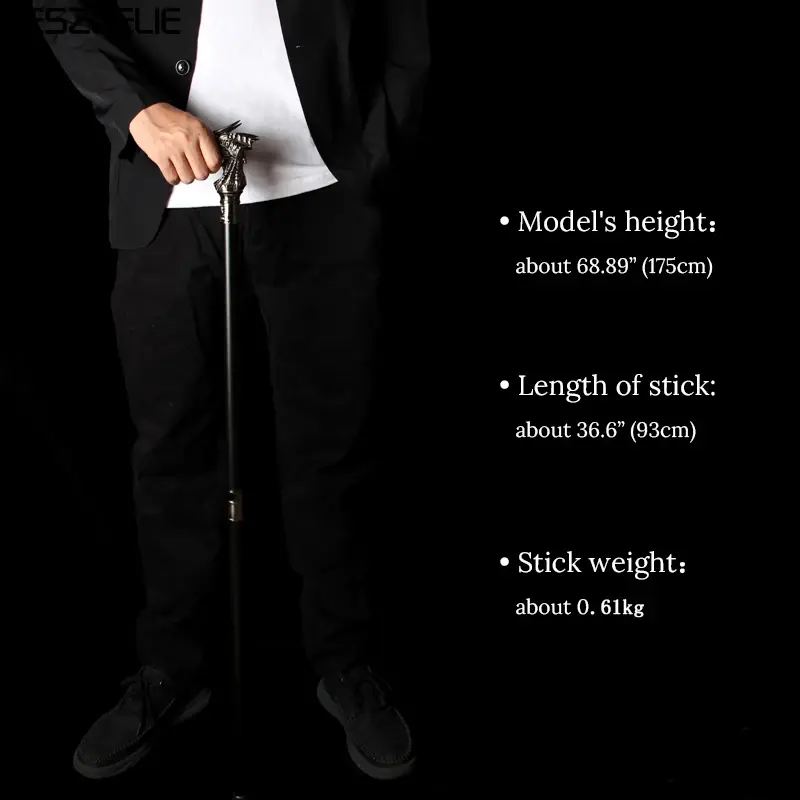 Thumbnail: Luxury Dragon-Head Walking Stick Canes for Men Decorative Walking Cane Man and