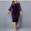 Thumbnail: Round Neck Stitching Shiny Slim Party Dress Mesh Stitching Three-quarter Sleeve