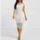 Thumbnail: Short Sleeve Solid Color Dress Zipper Lace Strapless Over The Knee Dress