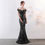 Thumbnail: 1371# One-shoulder Dress Long Fishtail Sequined Evening Dress Slim And Slim Ban