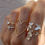 Thumbnail: Boho Gold Color Snake Zircon Rings Set