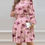 Thumbnail: European And American Amazon Floral Print Lantern Sleeve Smocked Ruffle Dress