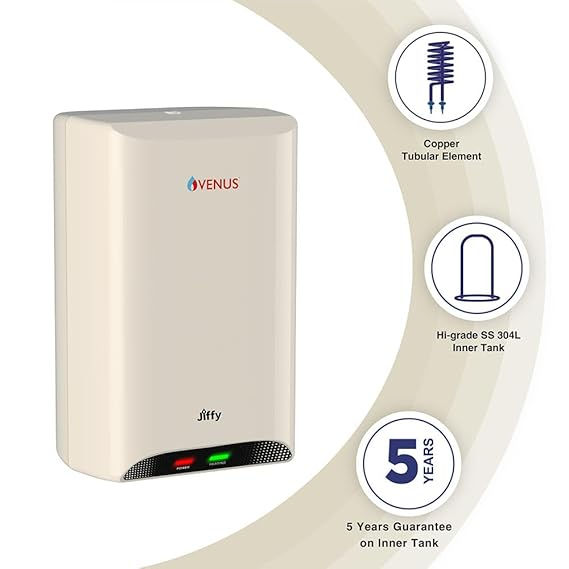 Thumbnail: Venus Jiffy 3J30 3 Litre Instant Water Heater For Bathroom | High Grade SS