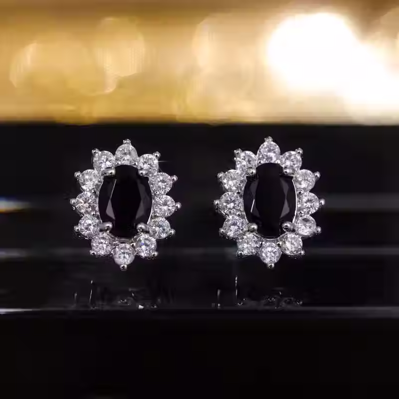 Thumbnail: Bridal Necklace and Earring Set with Crystal Pendant