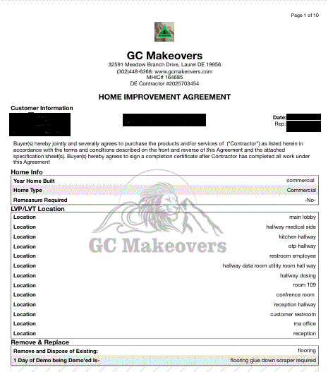 Custom remodeling  proposal