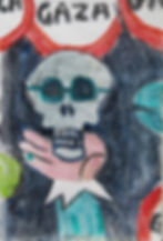 Skull in hand, (Gaza)