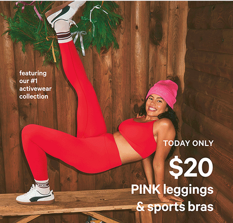💞 TODAY ONLY: $20 PINK Leggings and Sports Bras!!! If you have a tween or teen on your list, they will LOVE this as a gift this holiday season.