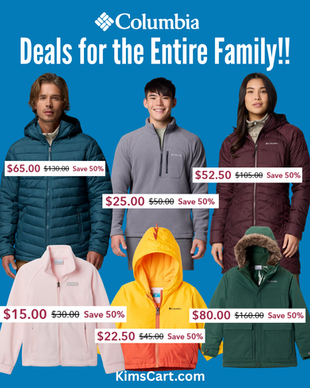 50% OFF Columbia Deals for the Entire Family!! The popular Women’s Karis Gale Long Coat is the L0WEST yet!!