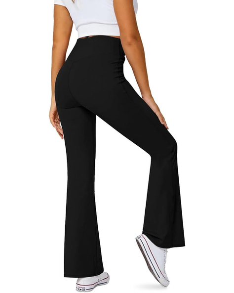 Crossover high waisted flare leggings with pockets for only $11.99