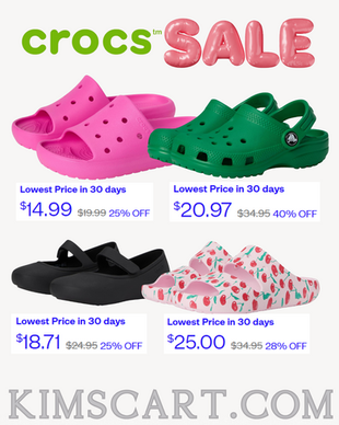 CROCS Sale!! Starting at just $14.99 + Free Shipping on all orders. Hurry, size/selection are going F-A-S-T!! 🏃♀️🏃♀️🏃♀️🔗⬇