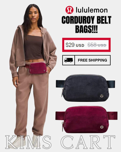 JUST DROPPED!! ⬇️ LuLuLemon Corduroy Belt Bags!!! ONLY $29 Shipped. 🏃♀️🏃♀️🏃♀️🔗👇