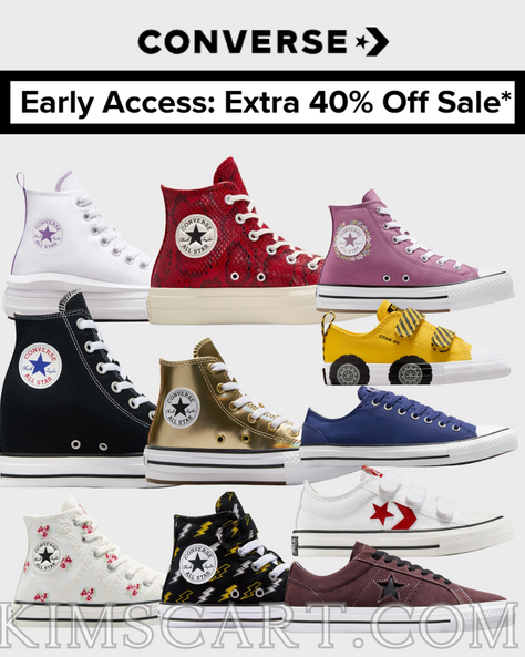 Converse Early Access: Extra 40% OFF Sale!!!  Hurry, style/selection is going F-A-S-T! 🏃♀️🏃♀️🏃♀️