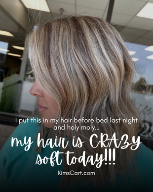 I put this in my hair before bed last night and holy moly…my hair is CRAZY soft today!!!