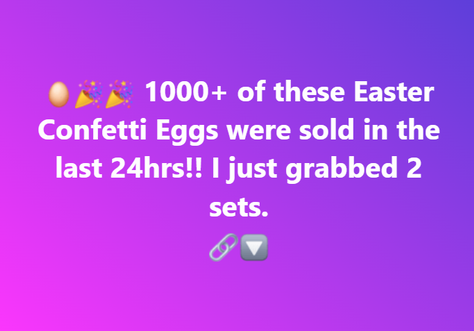 🥚🎉🎉 1000+ of these Easter Confetti Eggs were sold in the last 24hrs!! I just grabbed 2 sets.🔗🔽