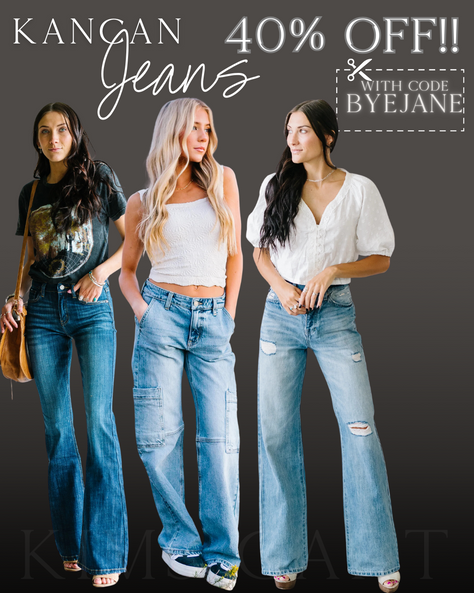 WOW!!!  This NEVER HAPPENS 😱 40% OFF KanCan Jeans.  Use code BYEJANE at checkout. I find these run a bit large, so I size down 1 size for these.