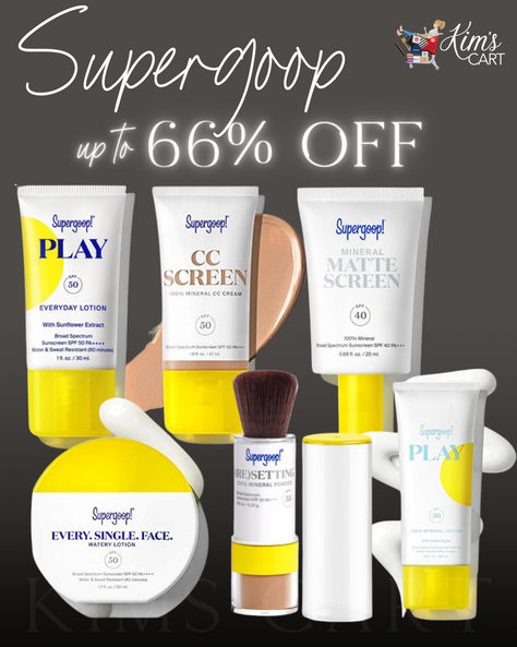 Supergoop!!! Up to 66% OFF!! These will go fast 🏃‍♀️🏃‍♀️🏃‍♀️ Sign into your prime account for free shipping.