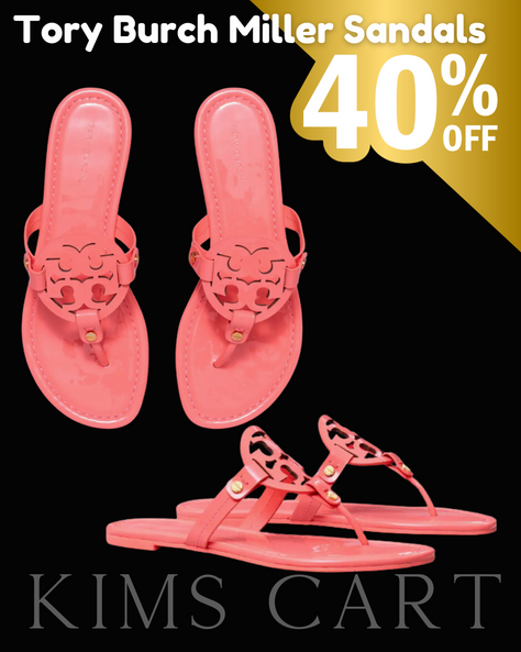 Worth every penny!! 🧡 Save 40% on the Tory Burch Miller Sandals in the color coral crush. Ships free!