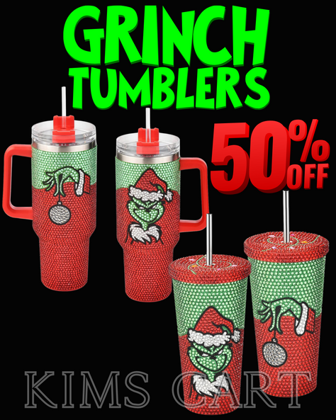 You guys. THESE ARE ADORABLE!! 💚❤️ 50% OFF Grinch Tumblers!! Hurry, these will go fast 🏃♀️🏃♀️🏃♀️