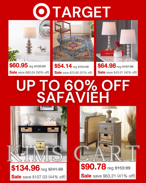 Time to REFRESH your space!!  Score Up to 60% OFF Safavieh over at Target today.
