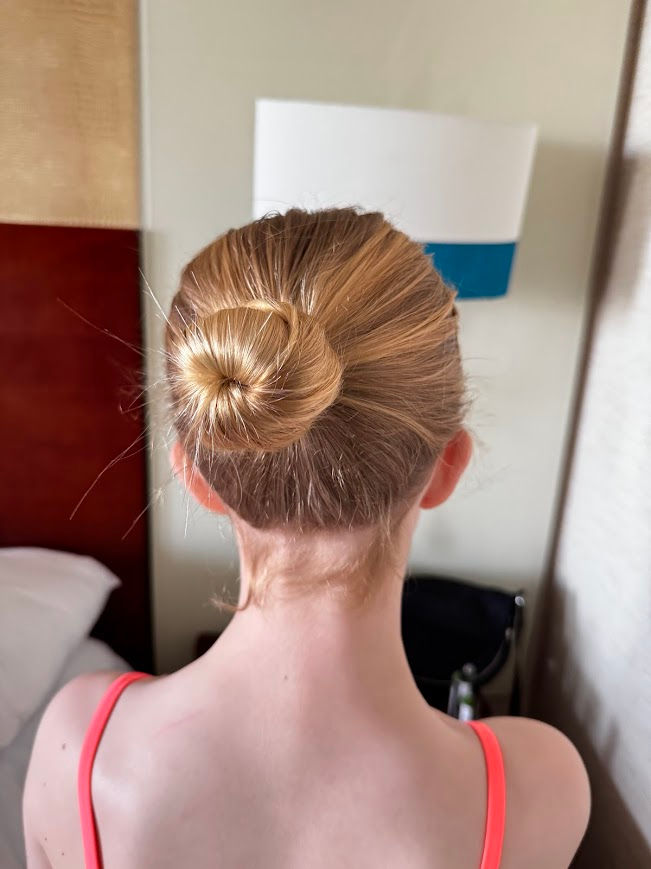 My 8yr old is OBSESSED with the slicked back bun look 💁‍♀️✨