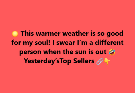 ☀️ This warmer weather is so good for my soul! I swear I’m a different person when the sun is out 🤣Yesterday’sTop Sellers 🔗👇