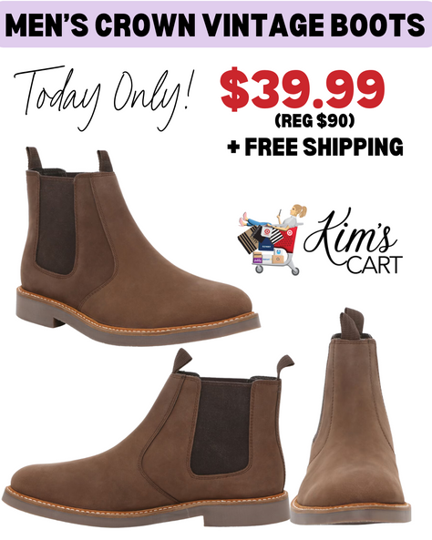 Today ONLY Crown Vintage Paysen Chelsea Boots JUST $39.99